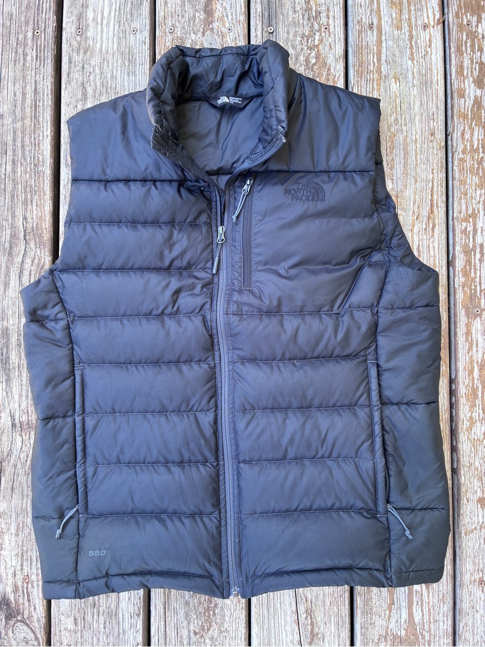The North Face 550 Black Quilted Down Vest - Men's L